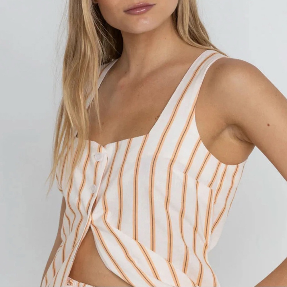 Rhythm Tide Stripe Long Vest with Matching Skirt